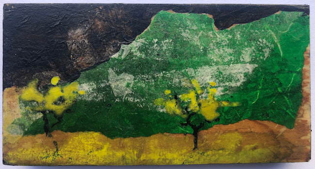 Collage en aquarel 7x13 groene berg augustus 2023IMG-1742